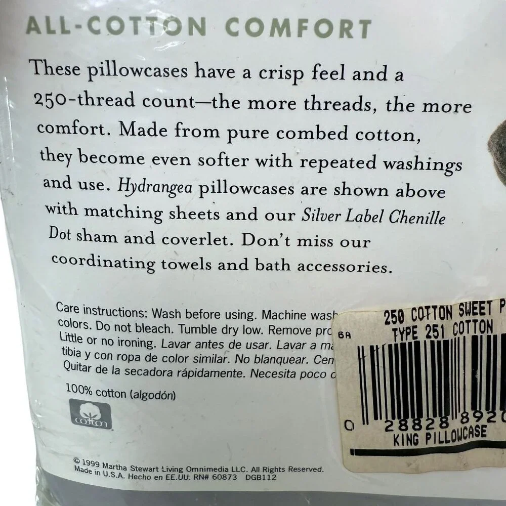 MARTHA STEWART Everyday Pillowcases Pair King Size 100% Cotton Sage Green NWT